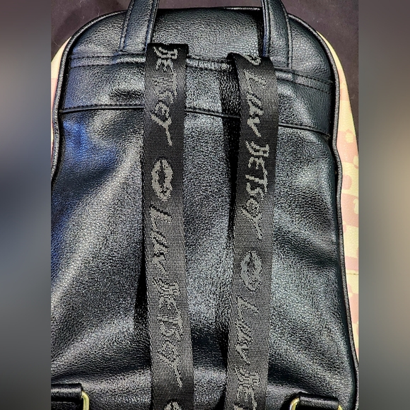 BETSEY JOHNSON | "Luv Betsey" Quilted Backpack | Pink & Black - Picture 10 of 13